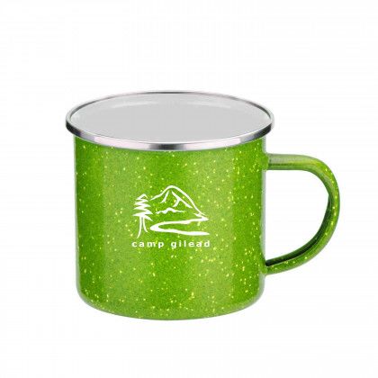 Custom Iron and Stainless Steel Camping Mug with Logo - Green