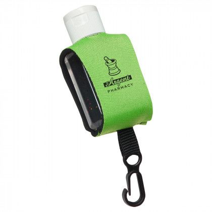 Imprinted Cozy Clip Moisture Bead Hand Sanitizer - Lime green