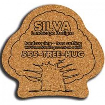 Tree - King Size Cork Coaster Promotional Custom Imprinted With Logo