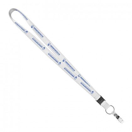 Logo Printed Ionshield Fast Track 3/4" Lanyard - White