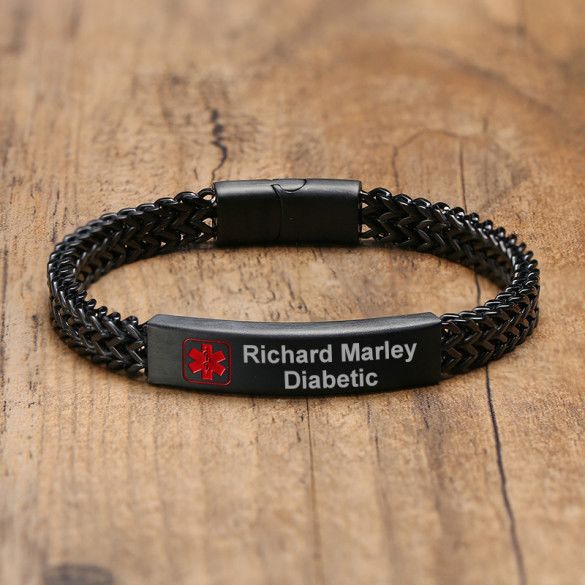 Comfortable Medical Alert Bracelet with Inscription