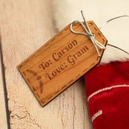 Gift Tag Personalized Wooden Christmas Stocking Tag