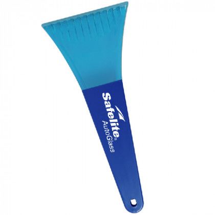 Custom Long Polar Ice Scraper- Transparent blue blade, Royal blue handle
