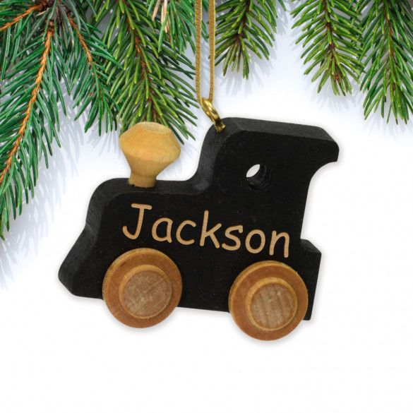 Personalized Wood Train Engine Ornament | Personalized Train Ornament For Kids