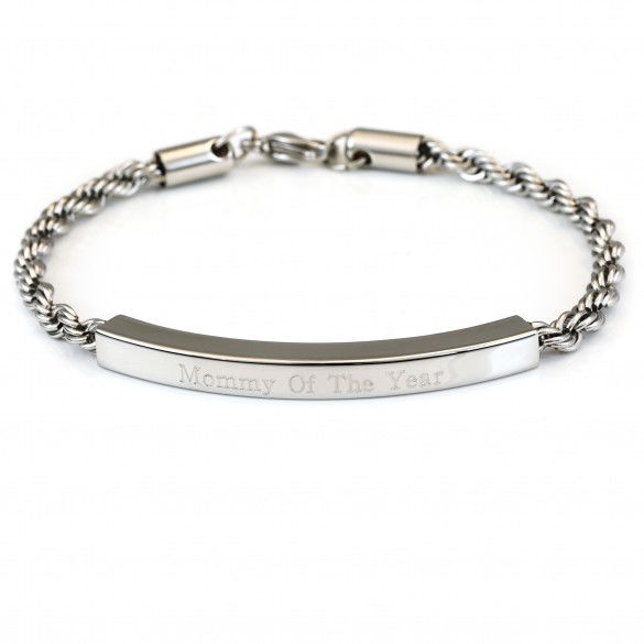 Ladie's Personalized French Rope ID Bracelet