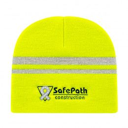 Custom Embroidered Reflective Beanie - Hi-Vis Yellow