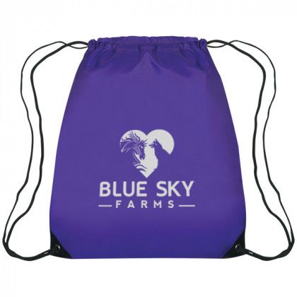 Large Drawstring Sports Pack- Best Promotional Cheap Drawstring Backpacks - Purple