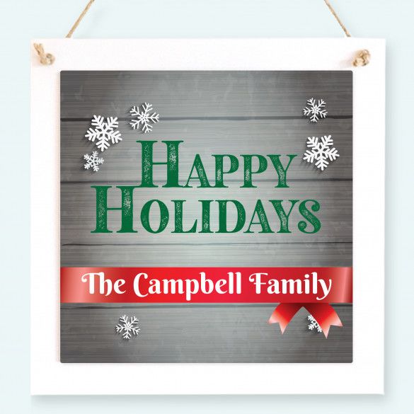 Happy Holidays Custom Wall Sign For Home