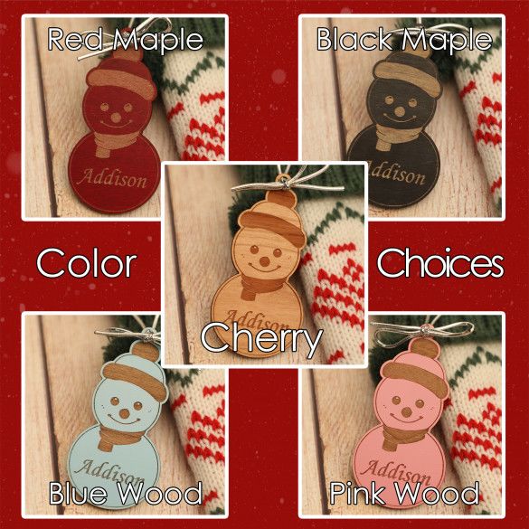 Snowman Personalized Wood Christmas Stocking Tag