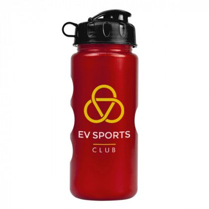 22 oz. Metallic Sports Bottle with Flip Top Lid - red