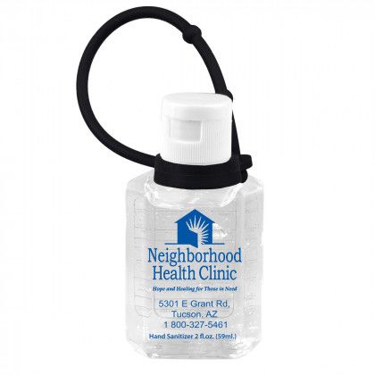 Custom 2 oz Attachable Hand Sanitizer - Black