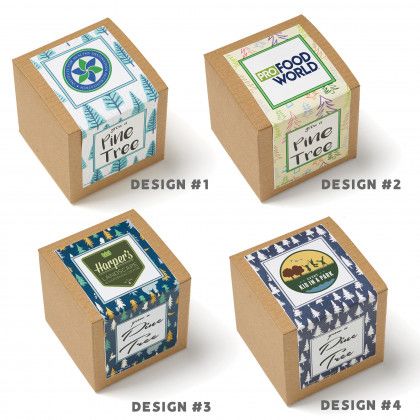 Custom Label Pine Tree Planter Kraft Box - Label Design Choices