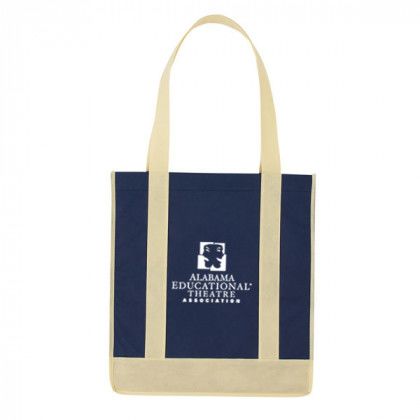 Small Thunder Two-Tone Shopper Tote Bag - Navy with ivory
