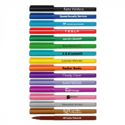 Note Writers Personalized Fine Fiber Point Pens | Discount Advertising Pens | Bulk Discount Fine Fiber Pens