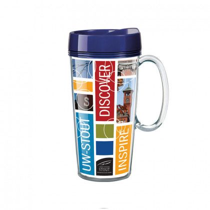 Custom Photo Collage Travel Mugs | Personalized Picture Travel Mugs - Blue