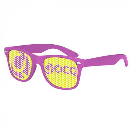 Retro Custom Promotional Sunglasses with Logo Lenses-Branded Giveaways Purple