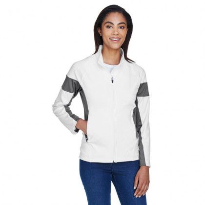 Women's Full Zip Jacket Custom Embroidered - white/graphite