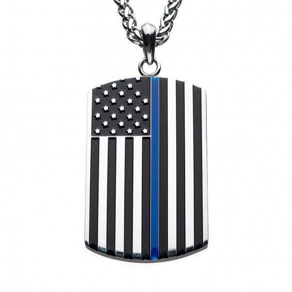 Custom Police Department American Flag Dog Tag Pendants | Gifts for Him