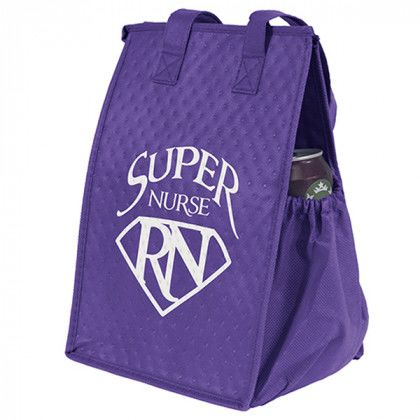 Custom Insulated Lunch Tote with Zipper Top - Grape