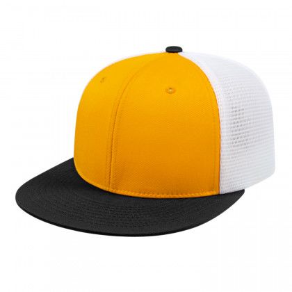 3D Logo Flexfit Performance Trucker Cap -Athletic Gold/Black/White