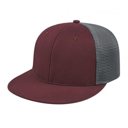 3D Logo Flexfit Performance Trucker Cap - Maroon/Graphite