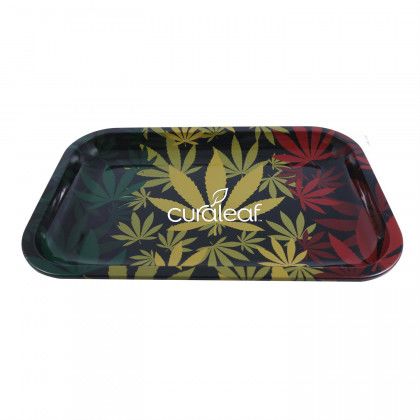 Tin Tray with Imprinted Logo Green Yellow Red