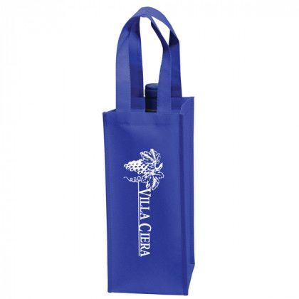 Single Bottle Printed Promo Wine Bag with Company Logo - Royal