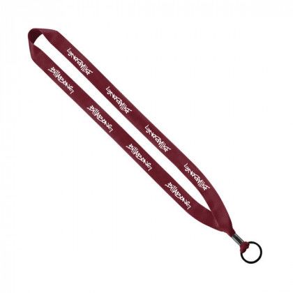 3/4 in. Economy Polyester Lanyard with Split-ring Custom Imprinted With Logo -Burgundy
