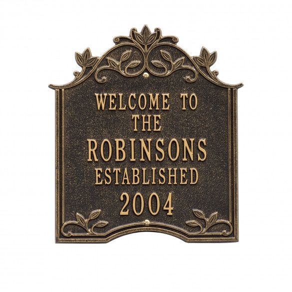 Personalized Hedera Welcome Plaque | Engraved Home & Address Plaques