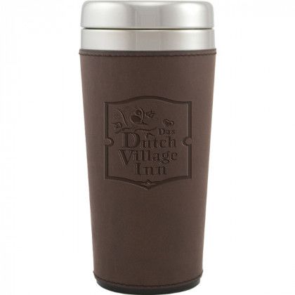 Customized 16 oz Regency Stainless Travel Mug - Dark brown