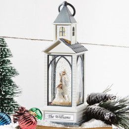 The Holy Family Personalized Lighted Water Lantern | Customized Christian Christmas Decorative Light