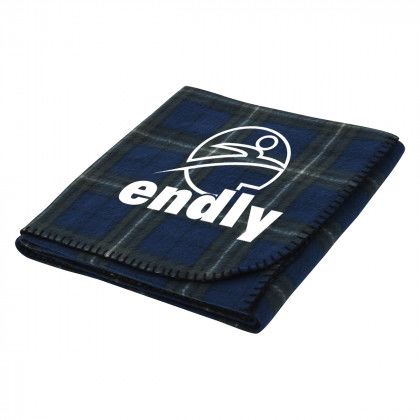 Royal with Green Plaid Promotional Fraser Fleece Blanket