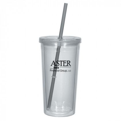 Charcoal Straw Newport Acrylic Tumbler Lid Custom Logo