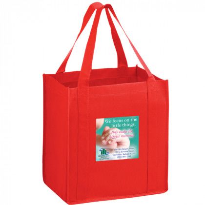 Full Color Heavy Duty Grocery Bag - Red