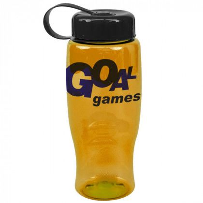 27 Oz Poly-Pure Sports Bottle with Tethered Lid