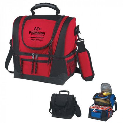 Dual Compartment Kooler Bag with Padded Strap