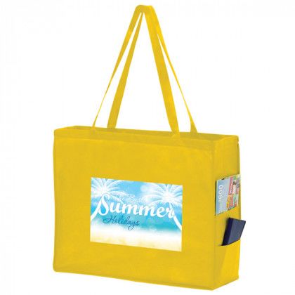 Tote Bag with Side Pockets XL - Yellow Tote Bag with Side Pockets XL - Yellow
