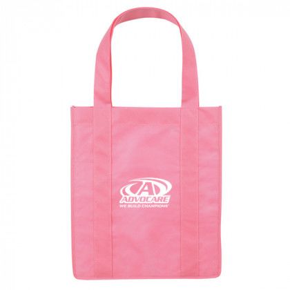 Promotional Eco Friendly Tote Bags for Businesses - Large Grocery Tote - Pink