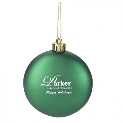 Green Flat Round Imprinted Ornament