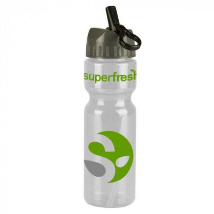 Straw Lid Transparent Water Bottle