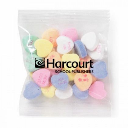 Imprinted Mini Conversation Hearts 1 oz Promo Snax Bag