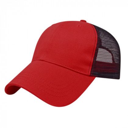 Custom Embroidered X-tra Value Mesh Back Cap - Red/black Custom Embroidered X-tra Value Mesh Back Cap - Red/black