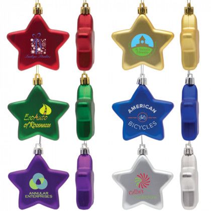 Custom Promotional Star Ornament - Custom Holiday Gifts - All colors