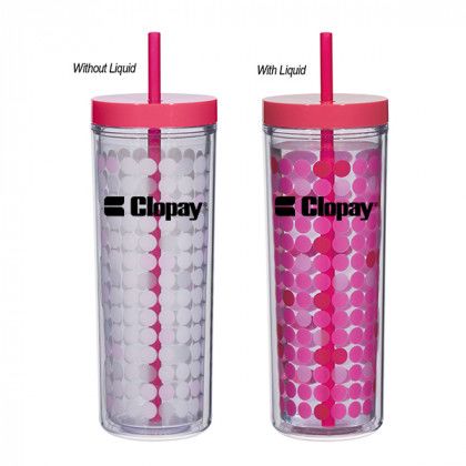 Personalized Plastic Tumblers | 16 oz Promotional Color Change Tumbler | Where to Buy Custom Tumblers - Pink