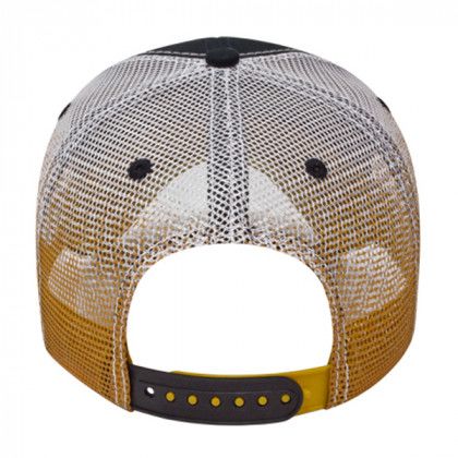 Gradient Screen Print Mesh Cap with Logo - Black gold