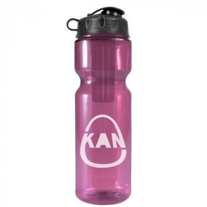 Transparent Pink Infuser Water Bottle | Branded Fruit Infuser Bottles