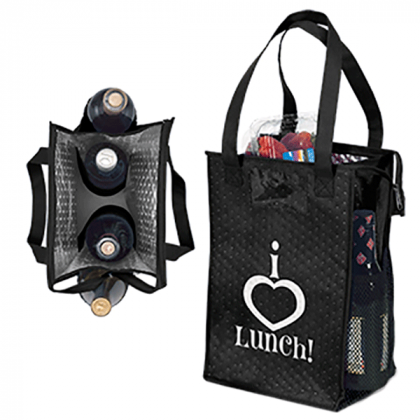 Custom Super Snack Lunch Tote- Black