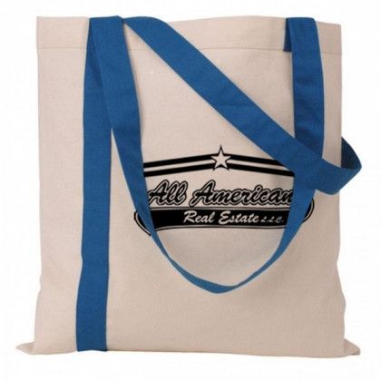 Striped Economy Cotton Tote - Royal Blue