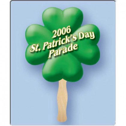 Clover Hand Fan | Imprinted St Patrick's Day Hand Fans