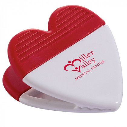 Promotional Heart-Shaped Power Clip - white/red